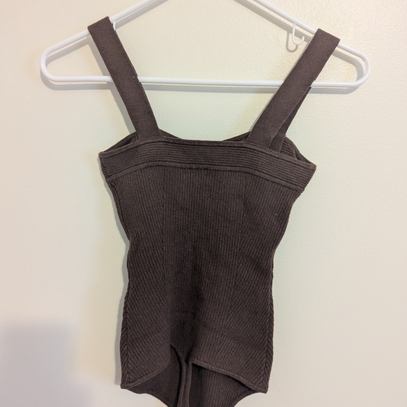 EUC Abercrombie & Fitch Sweetheart Sweater Women's Bodysuit Brown Size Small - Picture 3 of 3